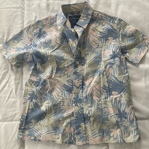 Nautica Kids Floral Button Down Shirt - Blue, Pink, Green
